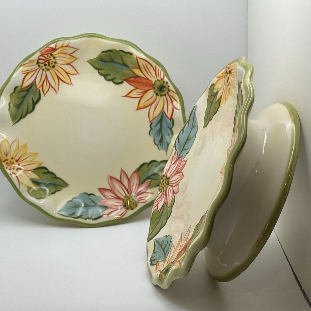 Longaberger Sunflower Candle Holder Set of Two